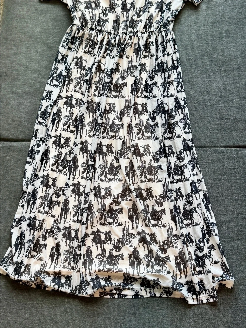 2 Fly Co Cowboy Western Print Mesh Dress NWT - Picture 2 of 11